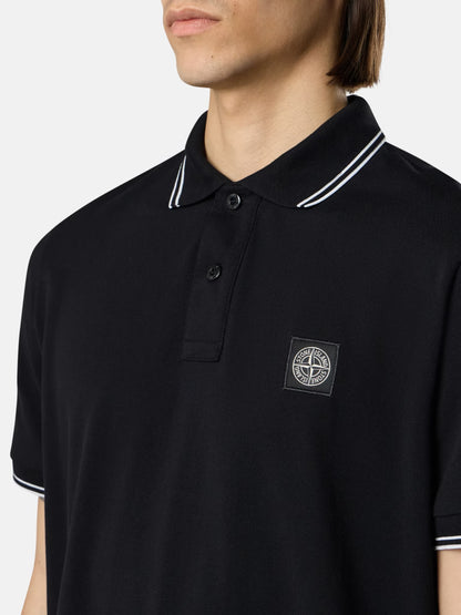 Stone Island Organic Cotton Pique Polo - Black RRP £195